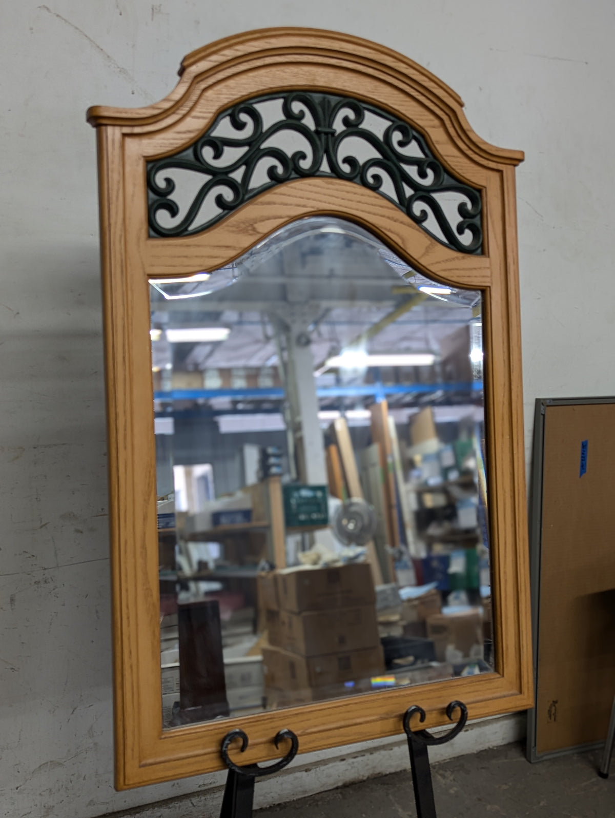 36"H Maple and Iron Mirror