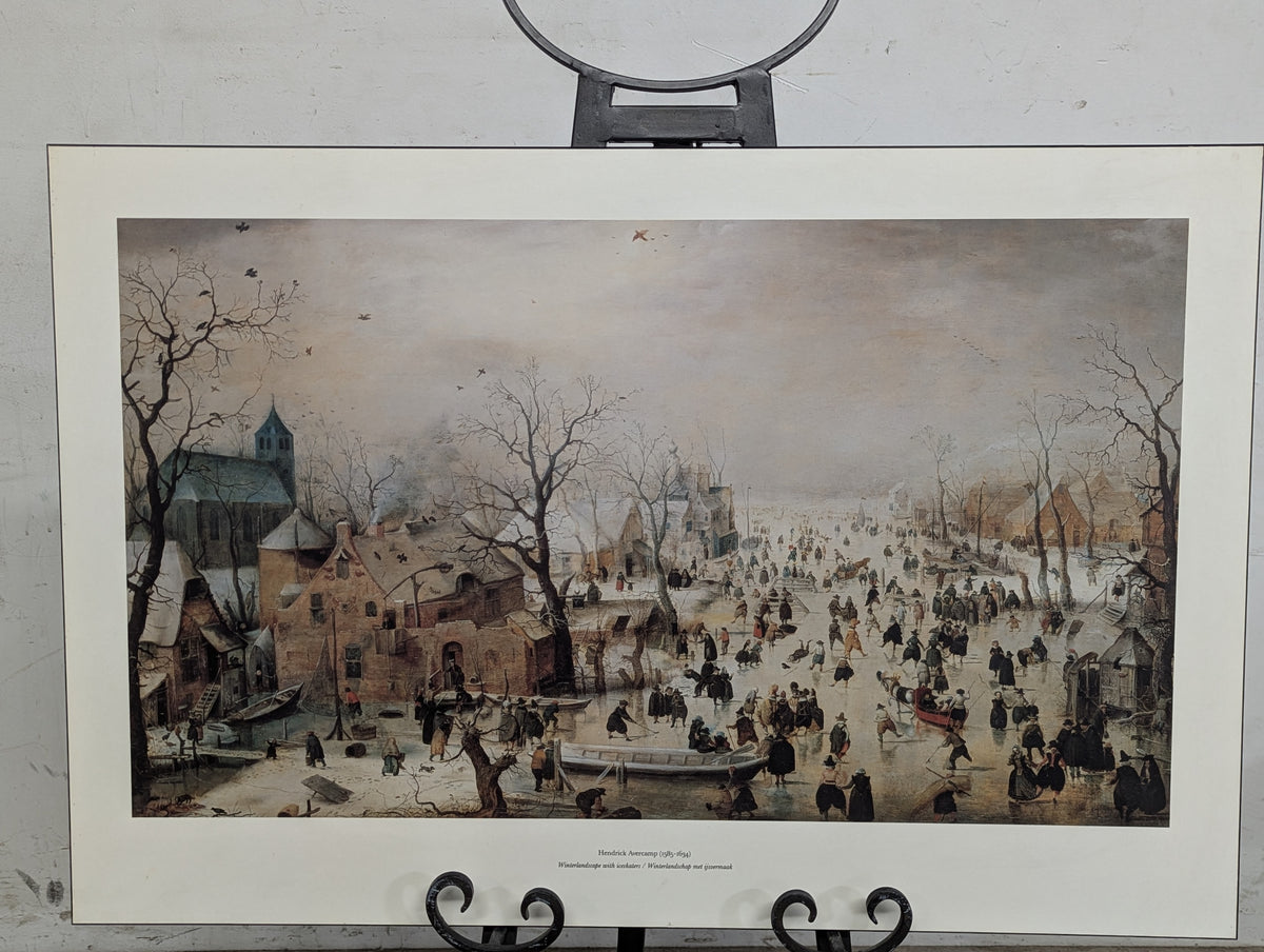 "Winter Landscapes With Skaters" Print on Board Artwork