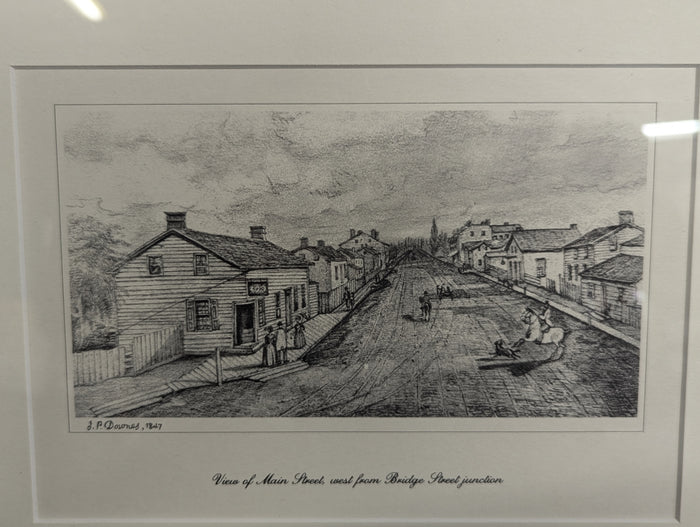 John Pepper Downes Framed Sketch Print of Main Street Picton,ON in 1847