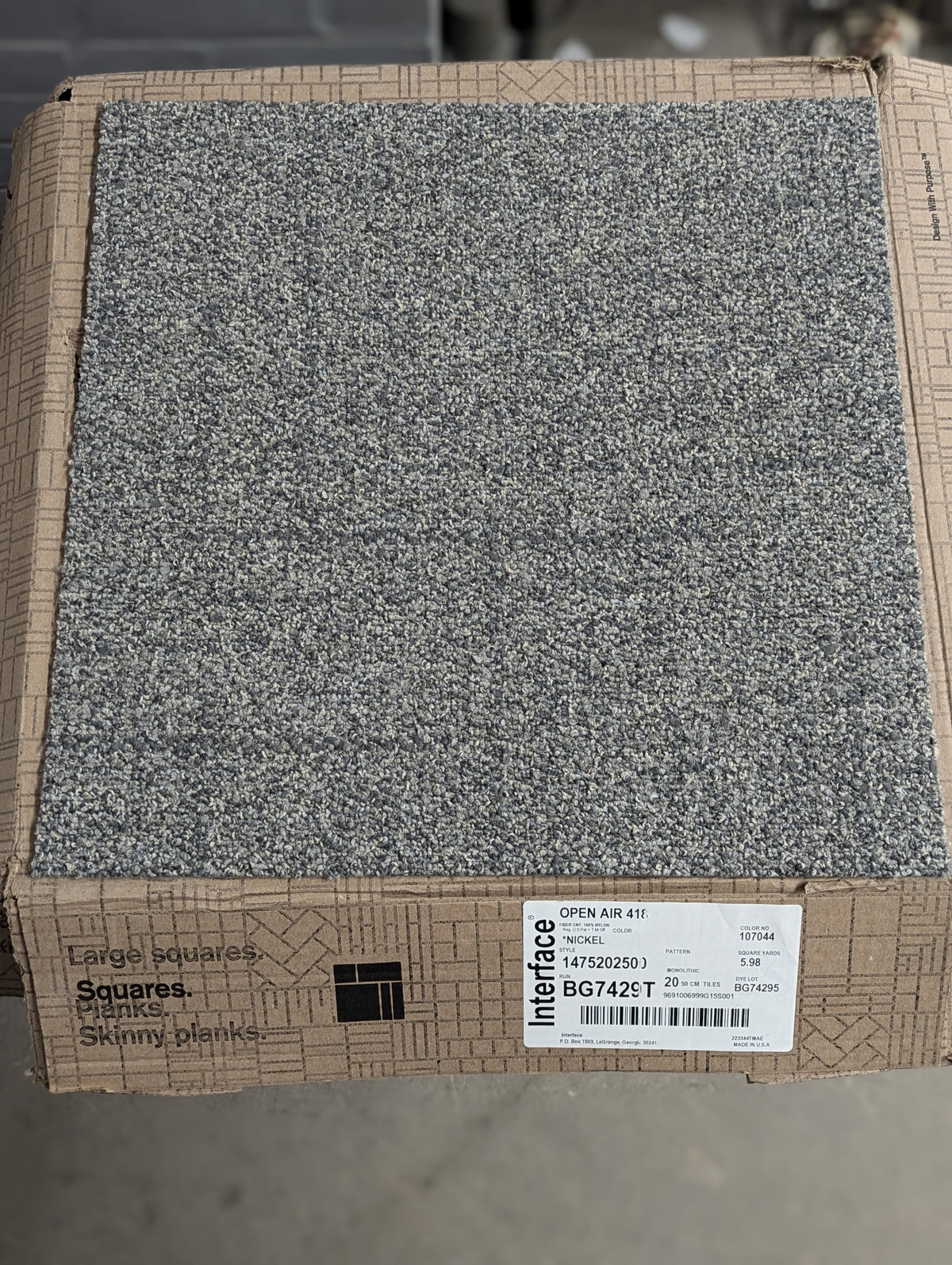 INTERFACE Open Air 418 Carpet Tile "Nickel"