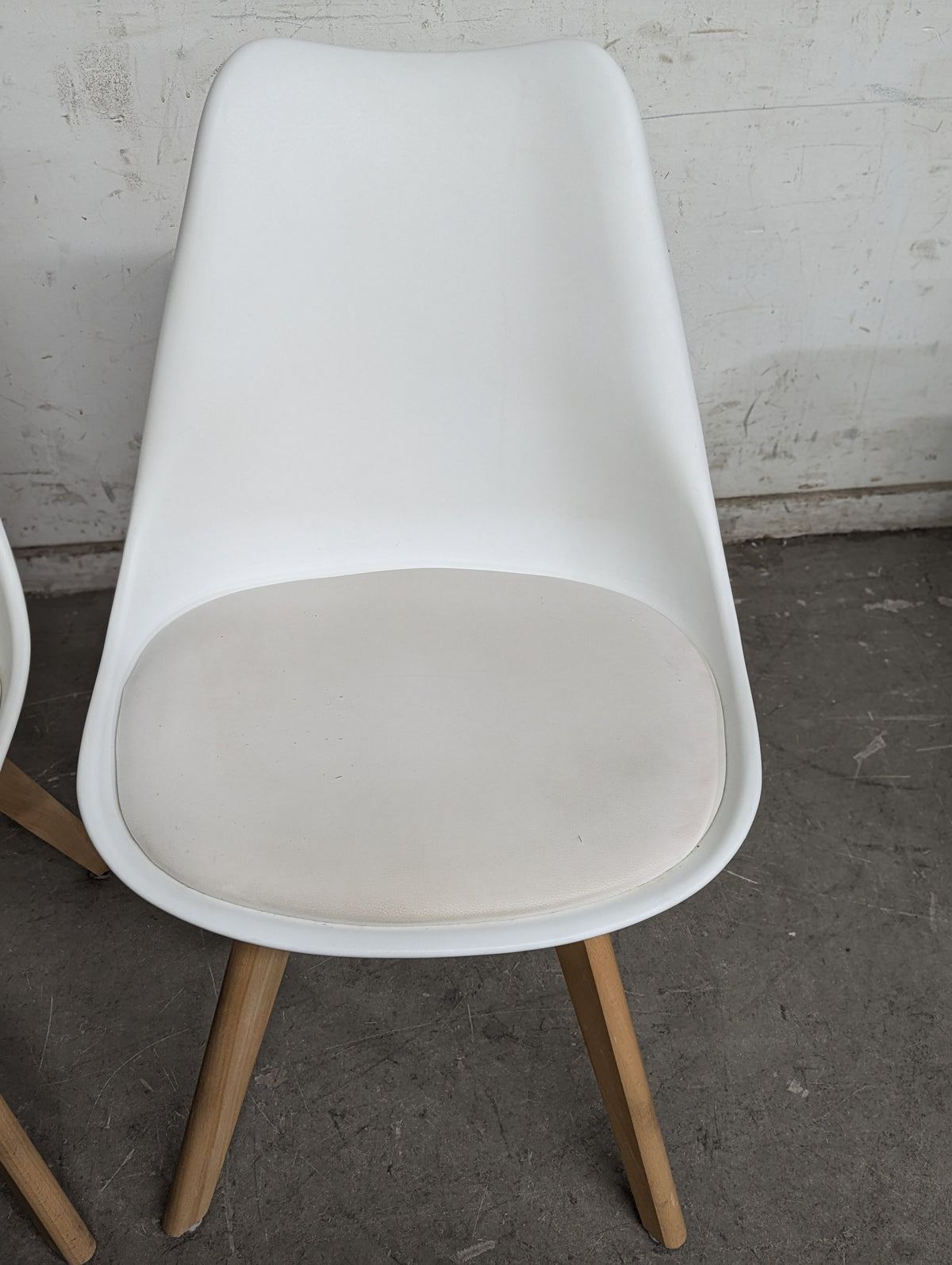 OLIXIS Set of 3 Dining/Kitchen Mid-Century White Modern Chairs