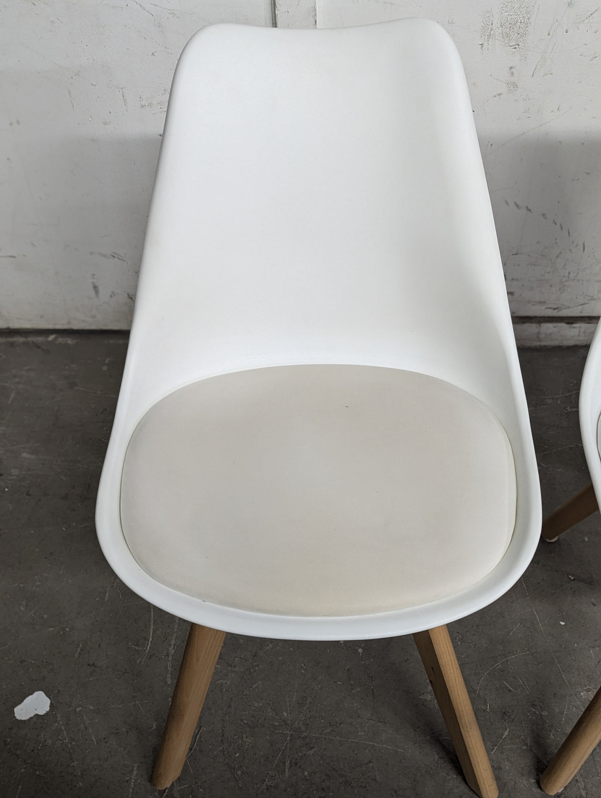 OLIXIS Set of 3 Dining/Kitchen Mid-Century White Modern Chairs