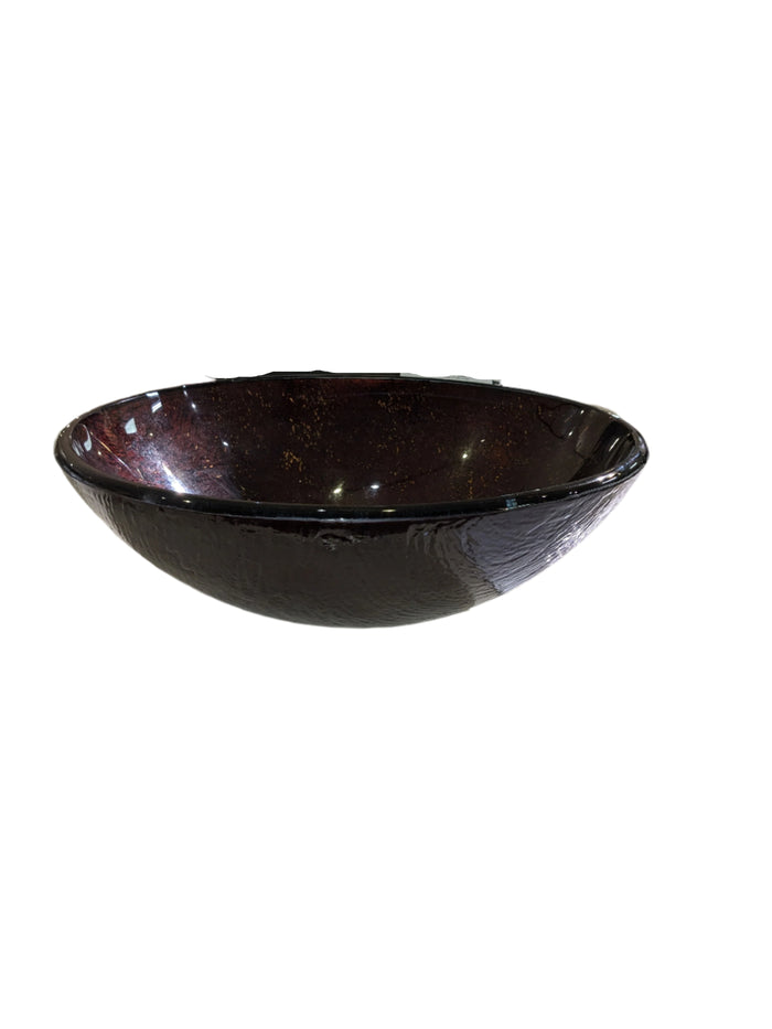 Bronze Glass Bathroom Vessel Sink