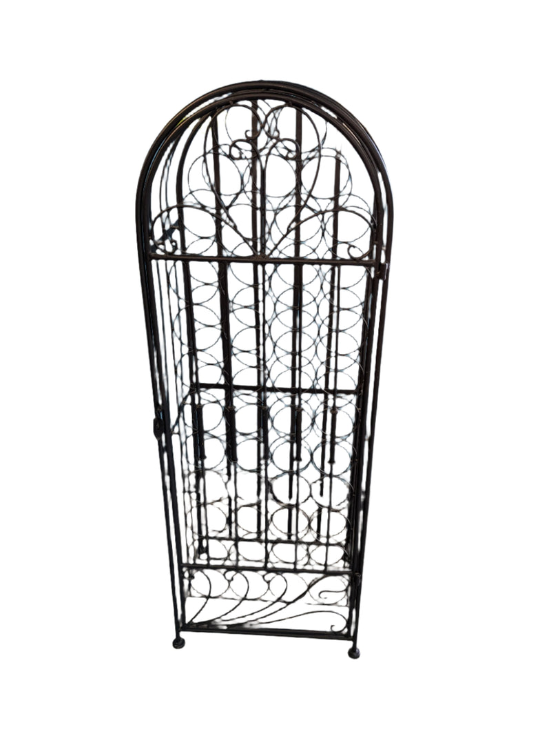 45 Bottle Wrought Iron Wine Rack Jail