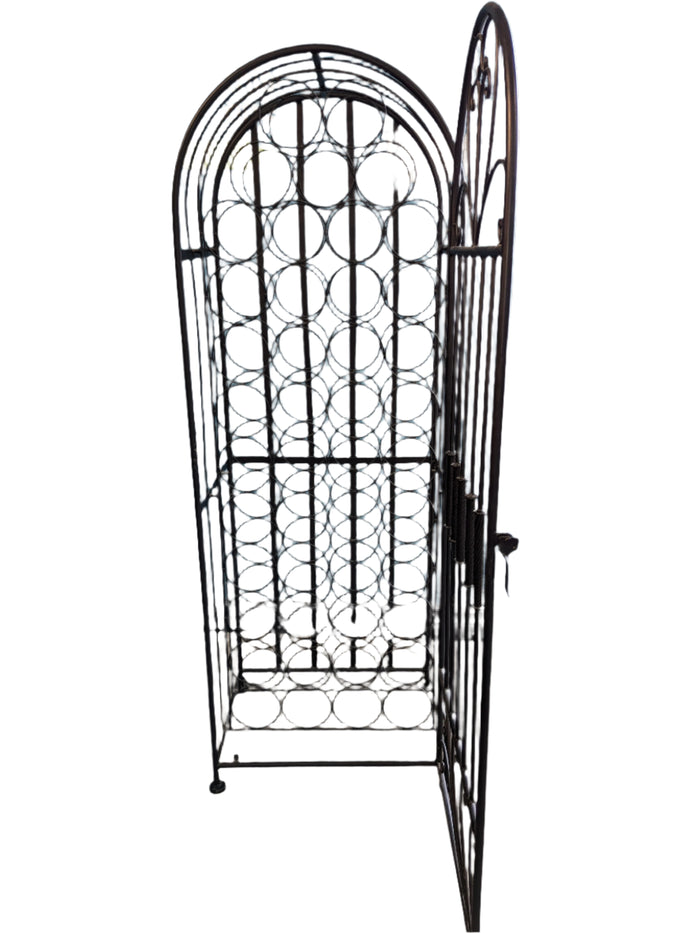 45 Bottle Wrought Iron Wine Rack Jail