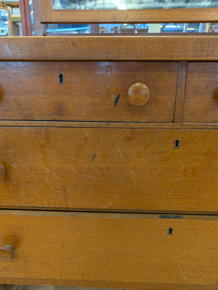 Wooden Dresser w/ Mirror