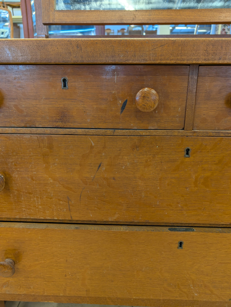 Wooden Dresser w/ Mirror