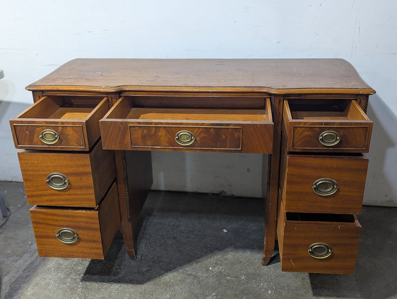 49"W Antique Mahogany Kneehole Desk