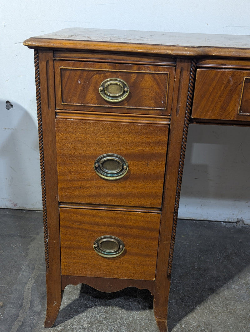 49"W Antique Mahogany Kneehole Desk