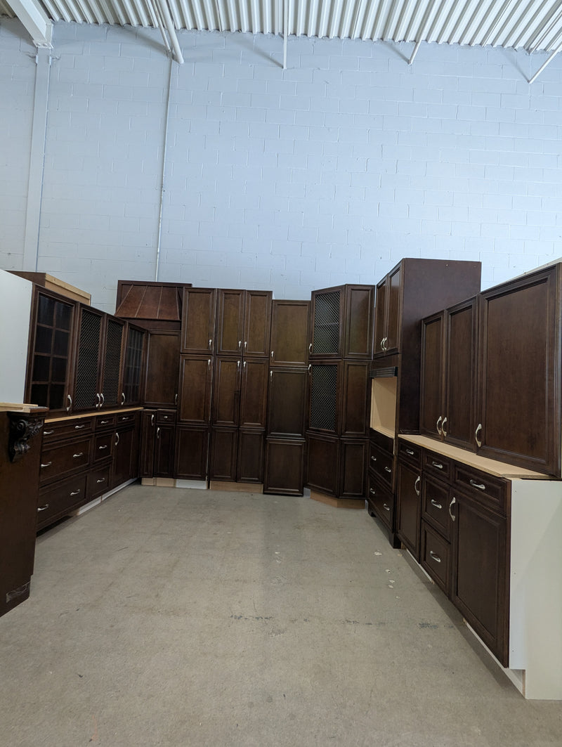 Chocolate Brown Kitchen with Birdcage Accents