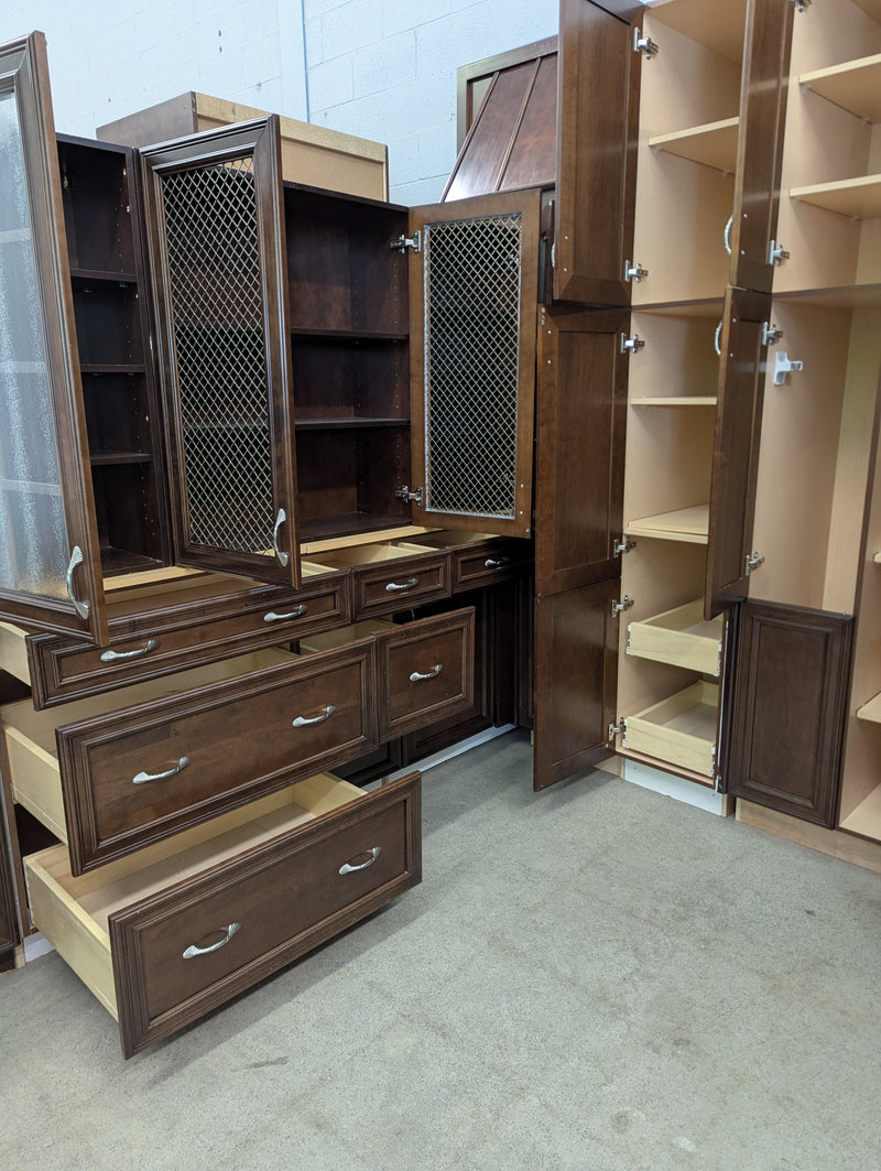 Chocolate Brown Kitchen with Birdcage Accents
