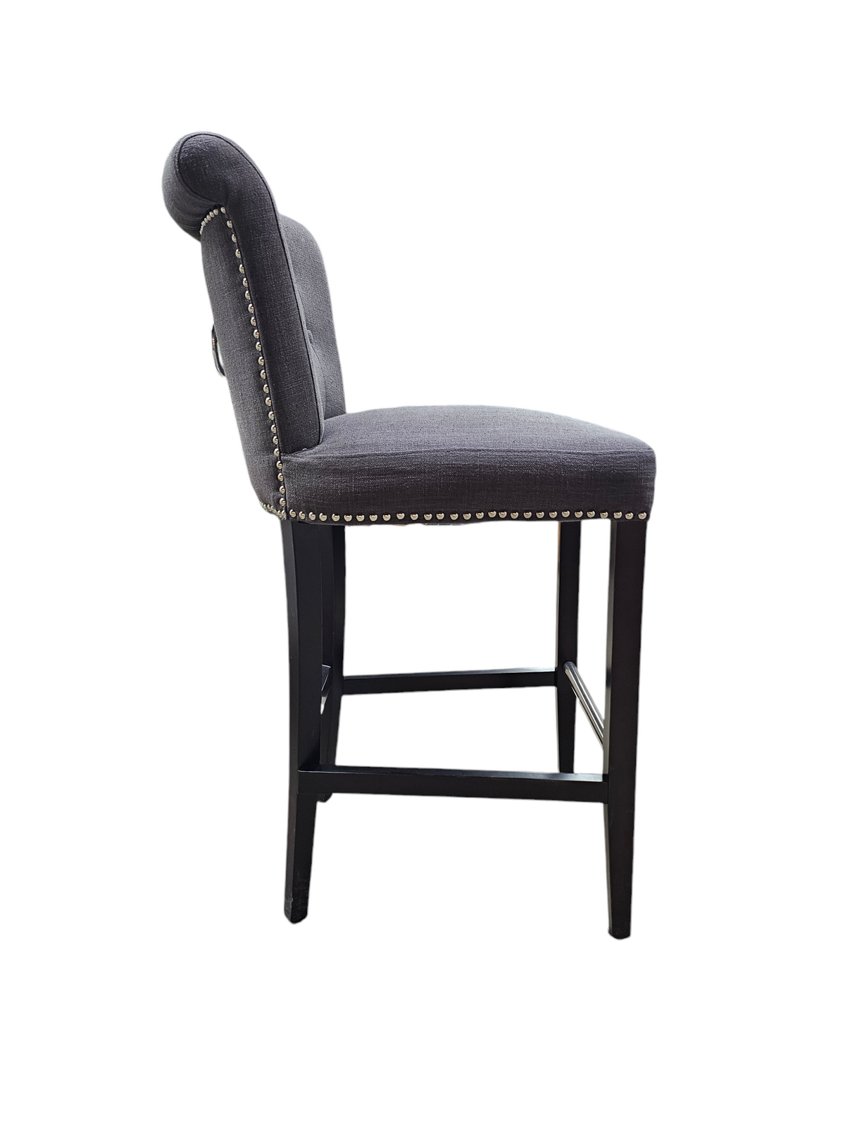 Studded Barstool - Charcoal