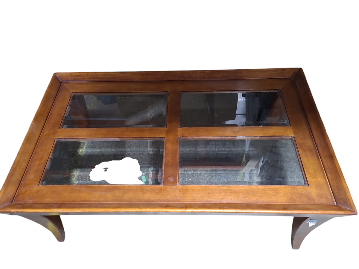 GLASS PANEL COFFEE TABLE