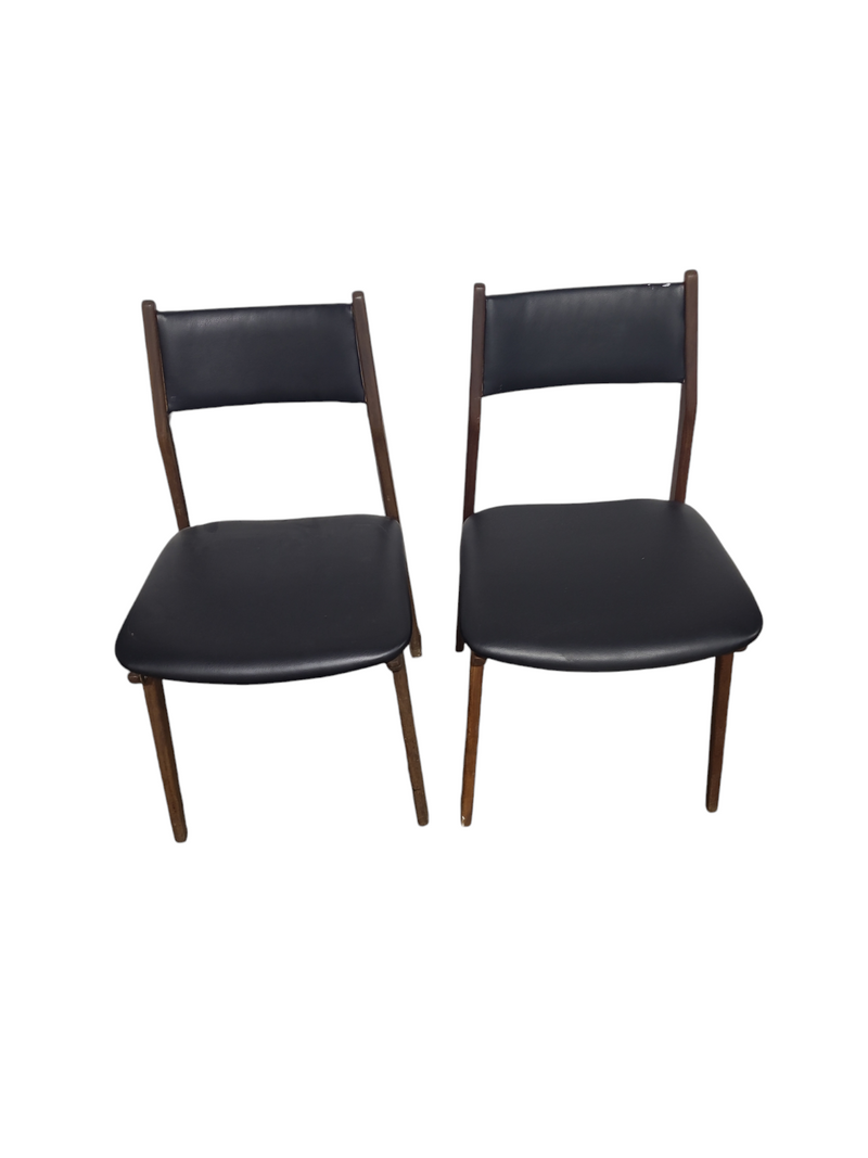 MID CENTURY DINING CHAIRS SET OF TWO