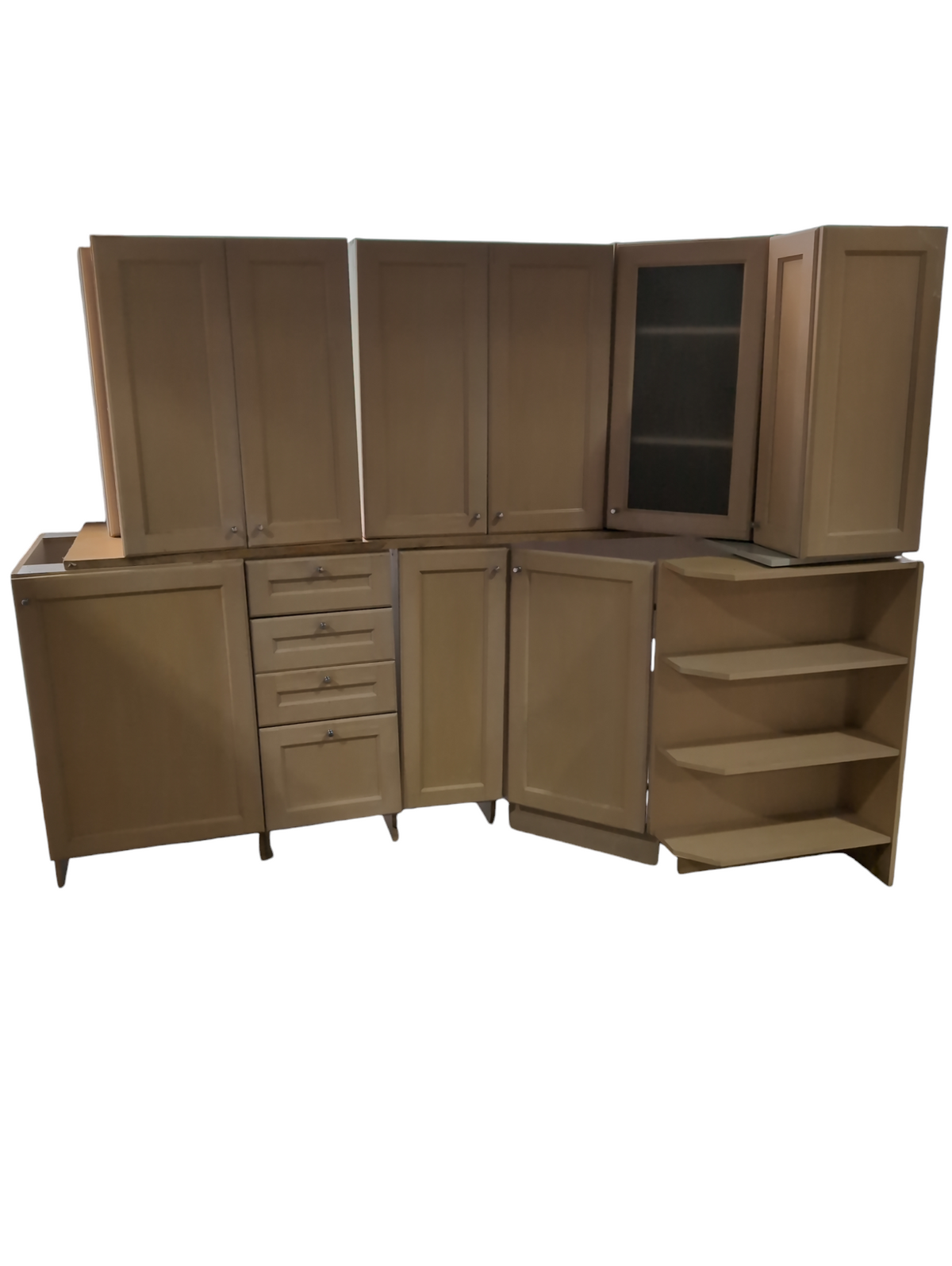 Set of 10 Wooden Kitchen Cabinets