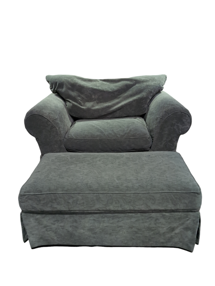 Green Loveseat w/ Ottoman