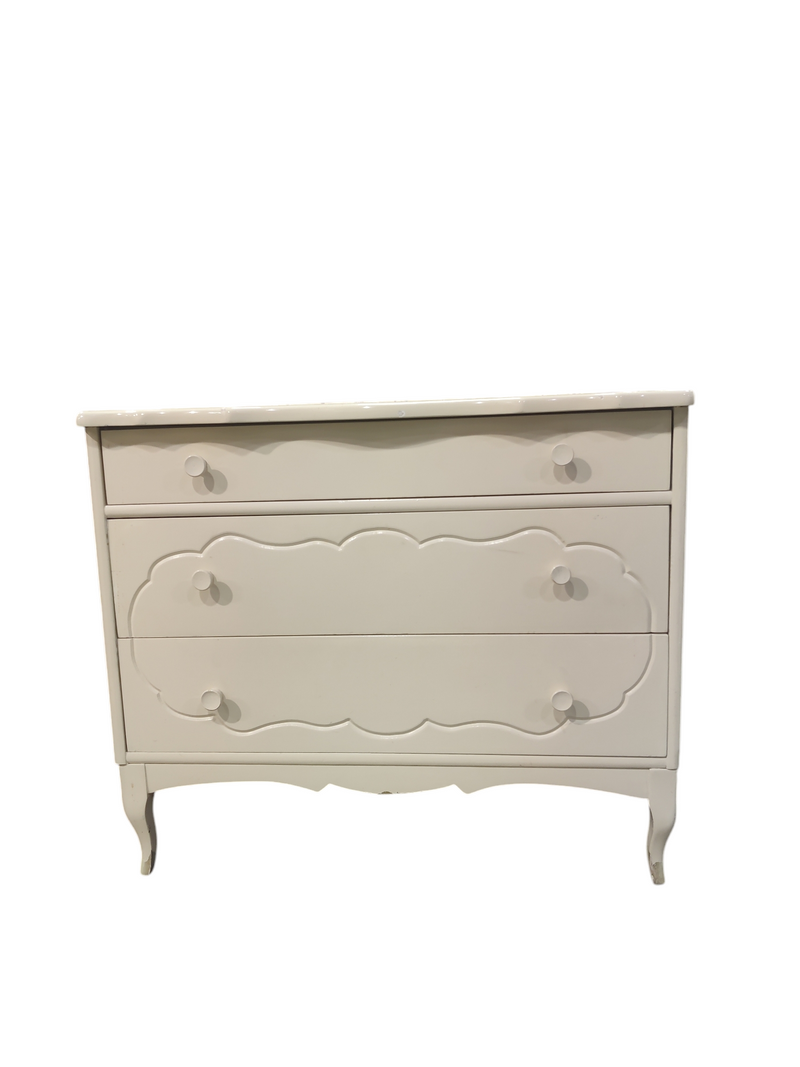 Beige Three Drawer Dresser