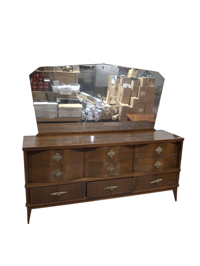 Wooden Dresser w/ Mirror