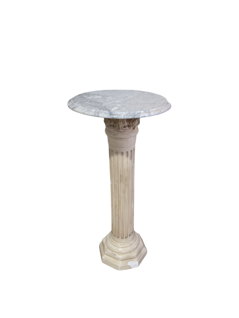 White Marble Pedestal Table