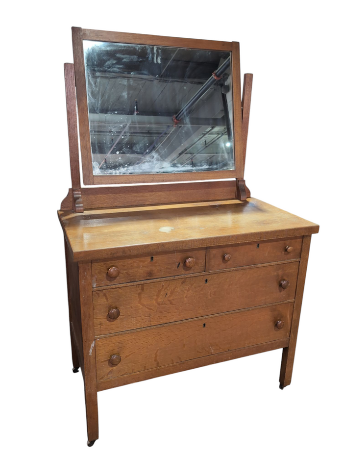 Wooden Dresser w/ Mirror