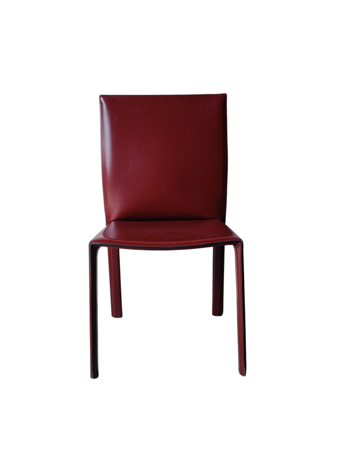 Set of 8 Red Faux Leather Dining Chairs