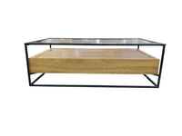 Mid-Century Modern Glass Top Coffee Table