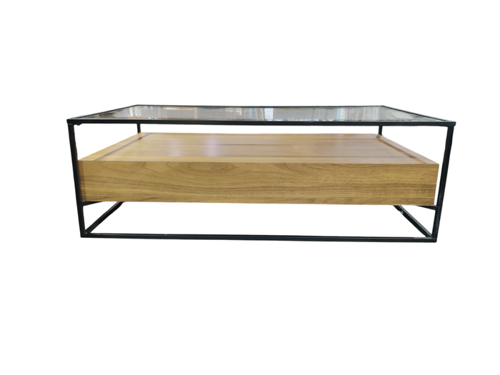 Mid-Century Modern Glass Top Coffee Table