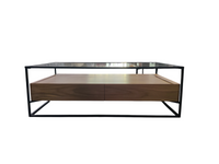 Mid-Century Modern Glass Top Coffee Table