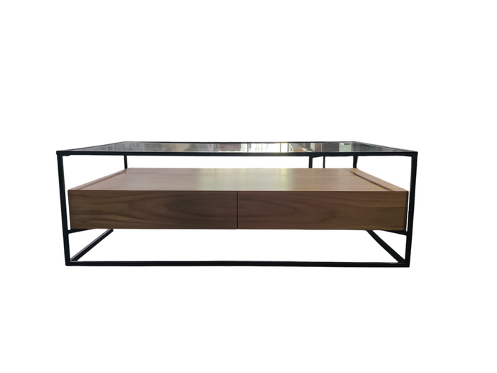 Mid-Century Modern Glass Top Coffee Table