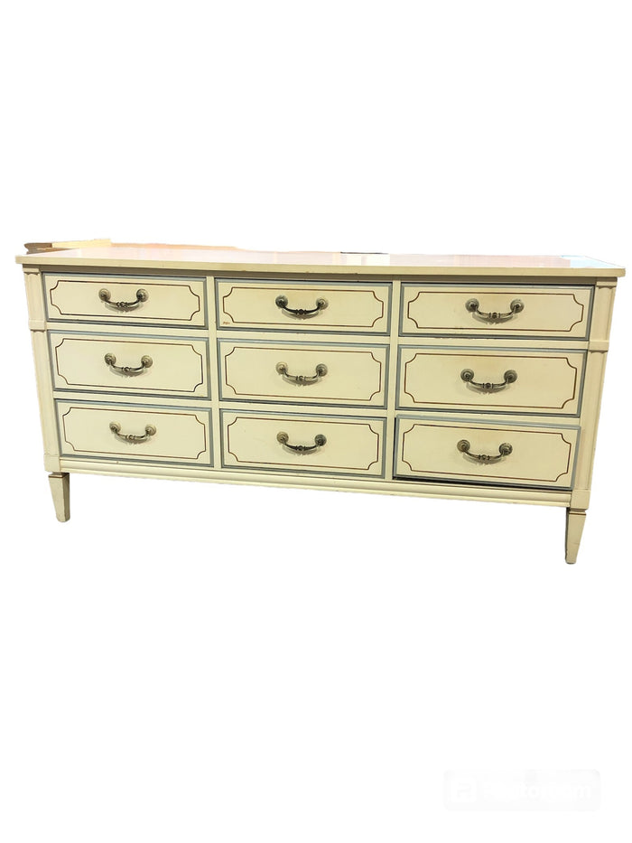 White Nine Drawer Dresser