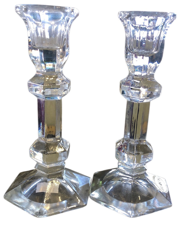 Set of 2 Glass Candle Holders