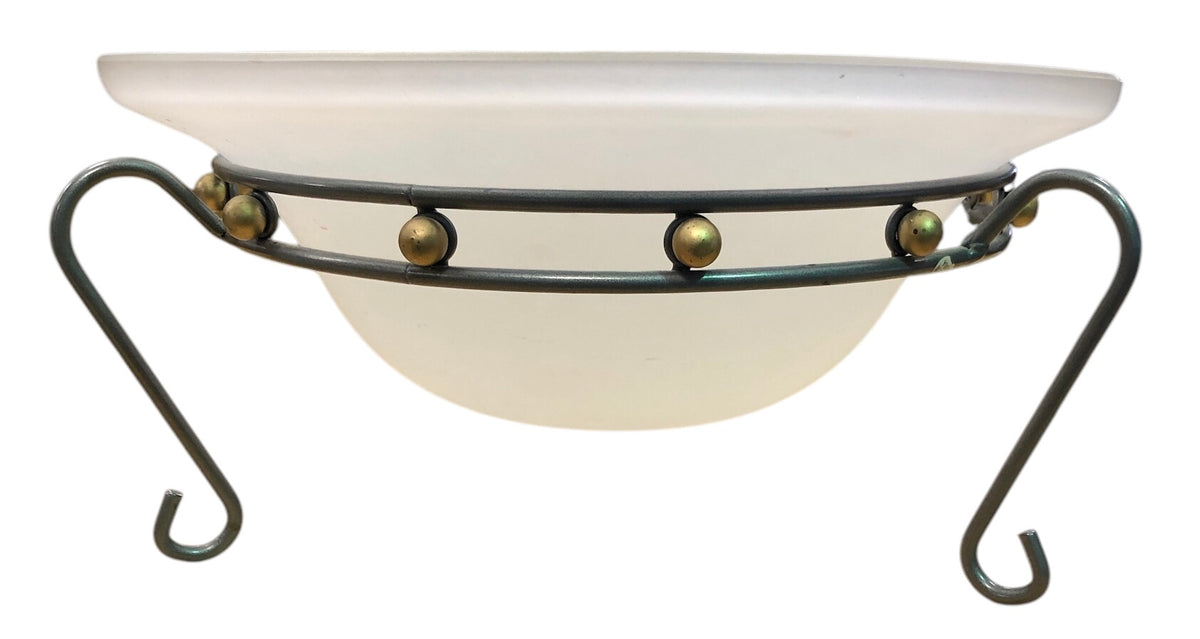 Frosted Glass and Metal Bowl Stand