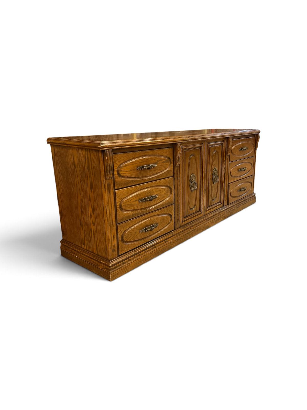 Traditional Wood Sideboard with Brass Hardware