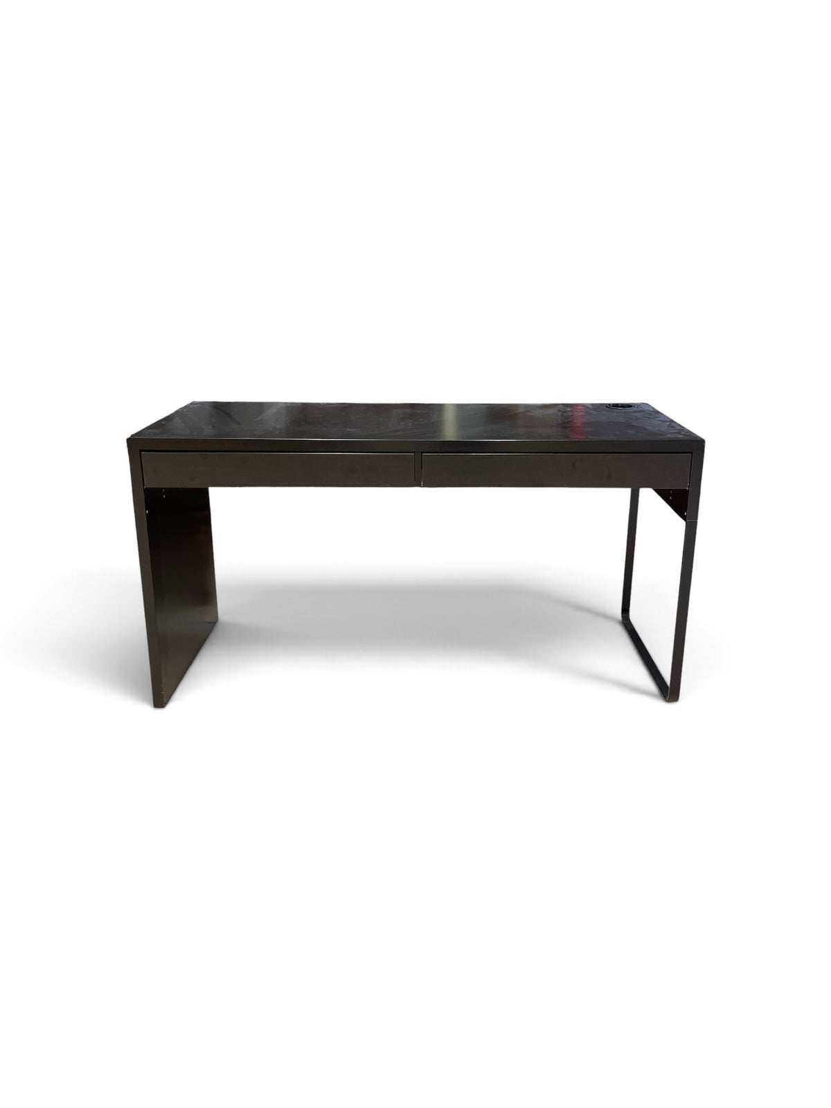 Modern Black Office Desk with 2 Drawers