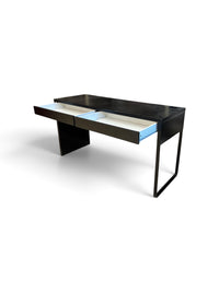 Modern Black Office Desk with 2 Drawers