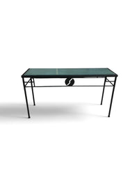 Console Table with Black Metal Frame  and Wood Top