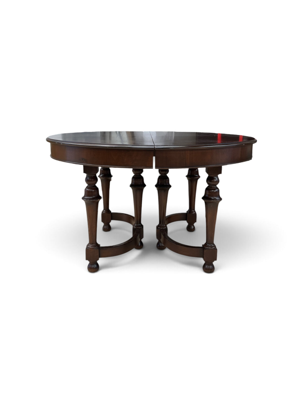 Round Wooden Dining Table with 3 Extension Leafs