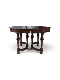 Round Wooden Dining Table with 3 Extension Leafs