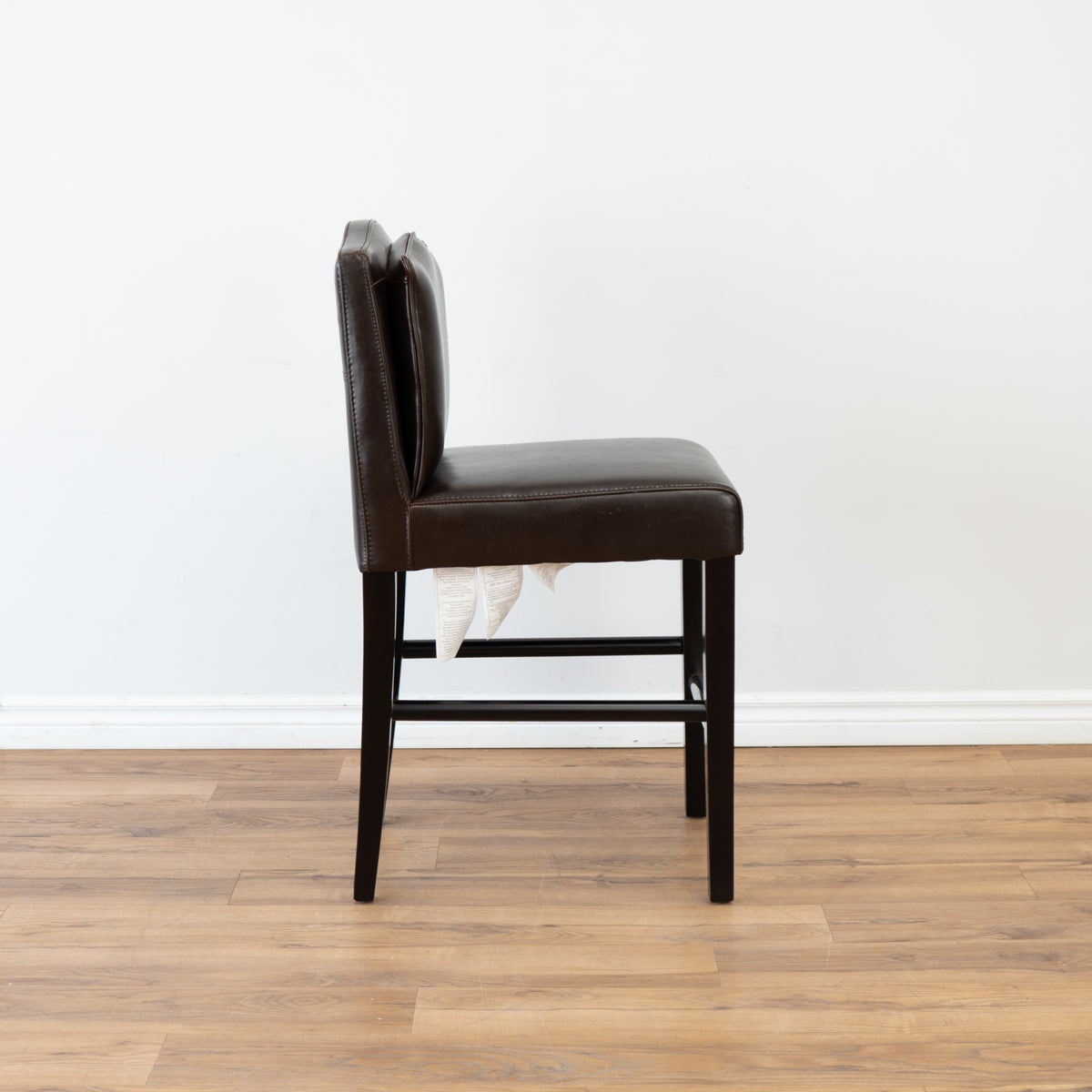 Pillow Back Counter Stool in Brown Leather