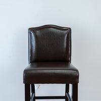 Pillow Back Counter Stool in Brown Leather