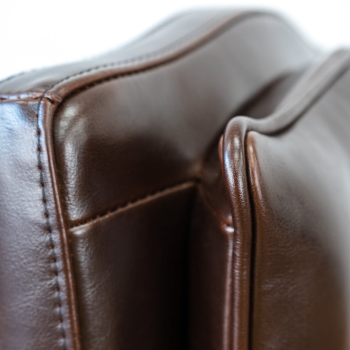 Pillow Back Counter Stool in Brown Leather