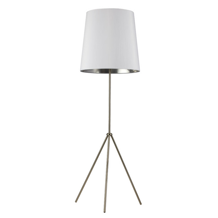 3 Leg Tapered Drum Floor Lamp With White Shade