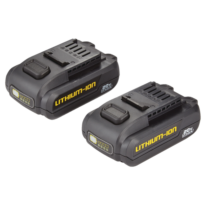 Mastercraft 20V Max Lithium-Ion 1.3Ah Battery Pack with LED Fuel Gauge 2-pk