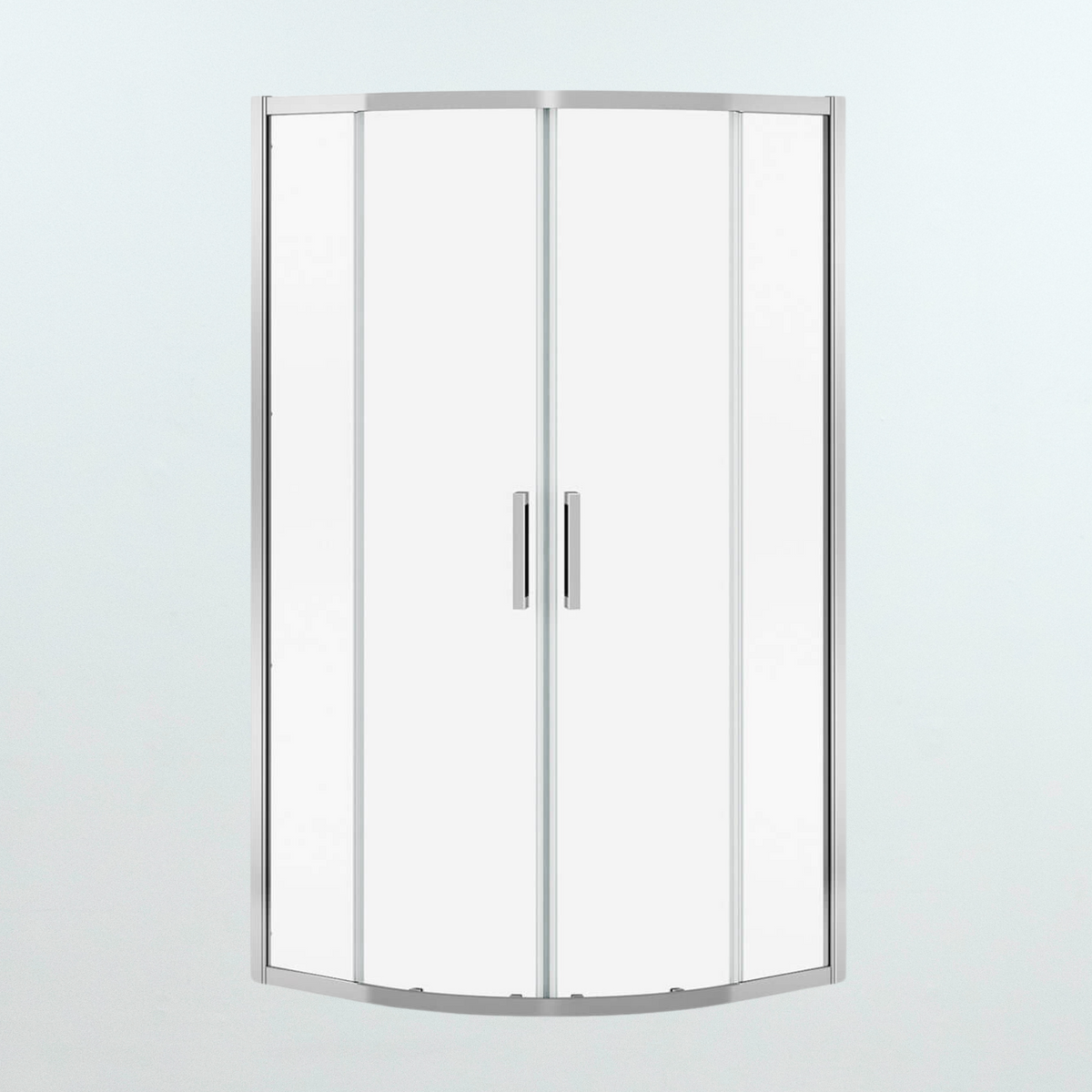 Radia Neo-round Sliding Shower Door Corner Installation- Clear glass & Chrome