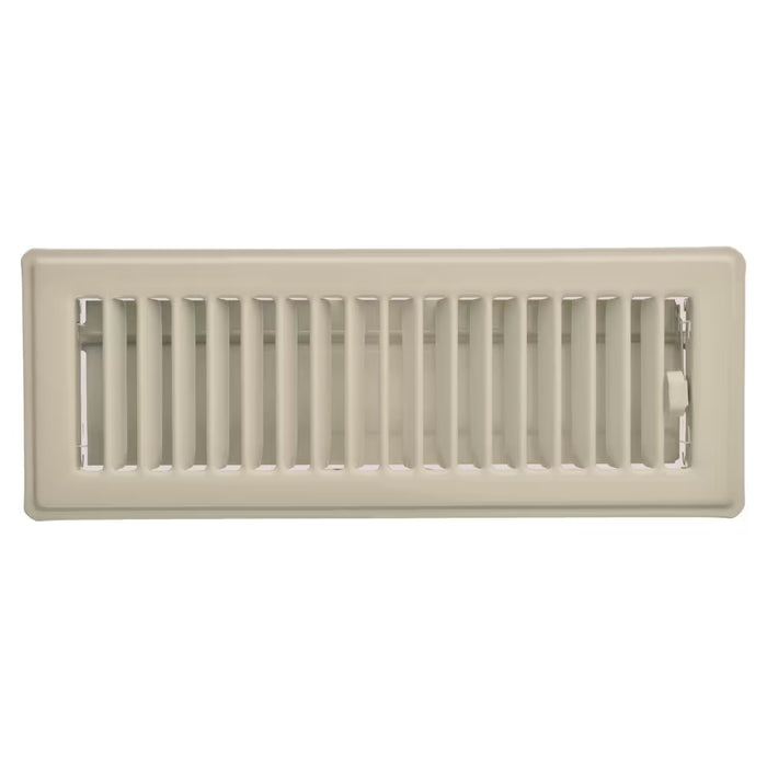 3x10-inch Steel Louvered Floor Register in Fog/Beige