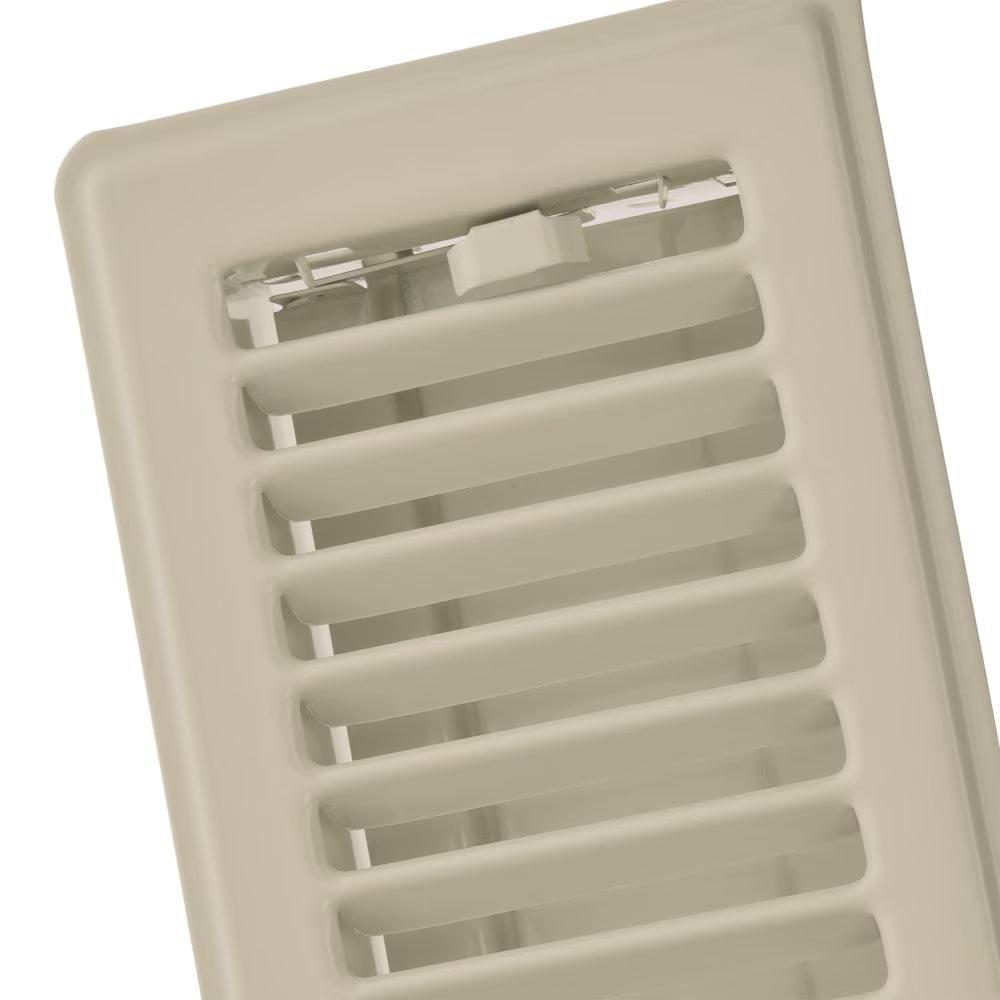 3x10-inch Steel Louvered Floor Register in Fog/Beige