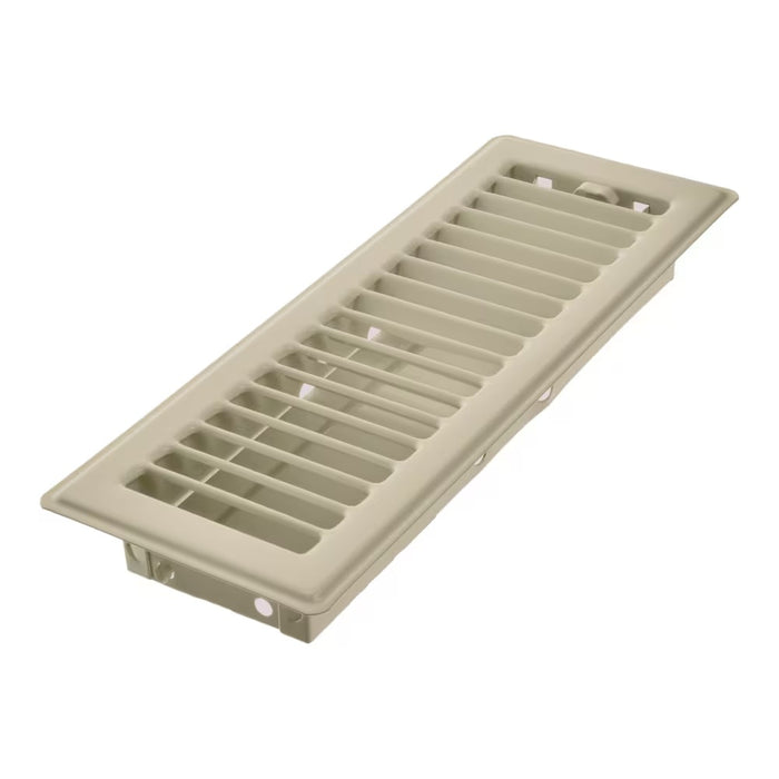 3x10-inch Steel Louvered Floor Register in Fog/Beige