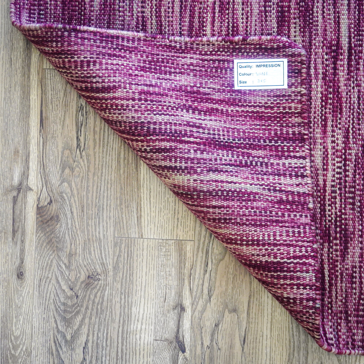 3×5-ft Impression Wine – Flatwoven Wool Rug, 347