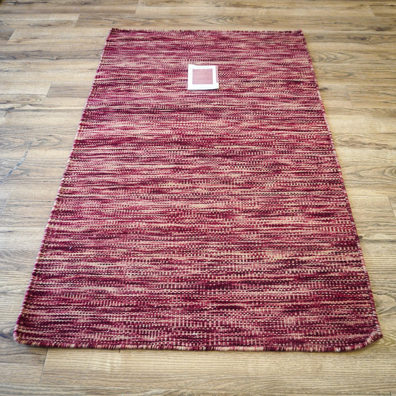 3×5-ft Impression Wine – Flatwoven Wool Rug, 347