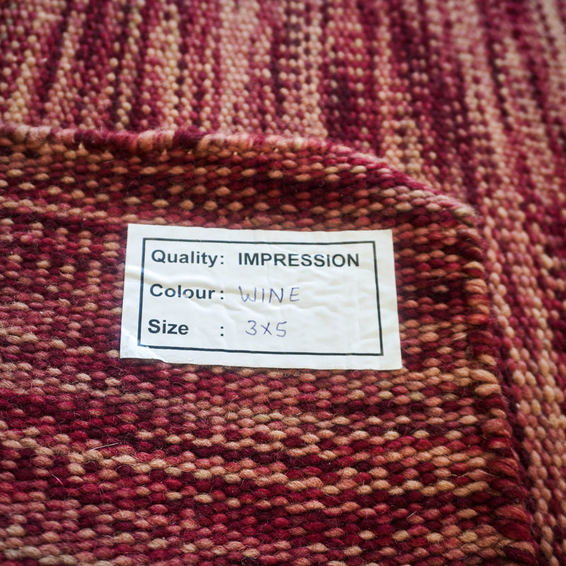 3×5-ft Impression Wine – Flatwoven Wool Rug, 347